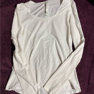 Women's Lululemon White Long Sleeve Top